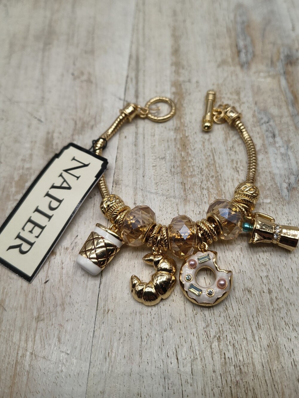 Napier Coffee Break Charm Toggle Bracelet.